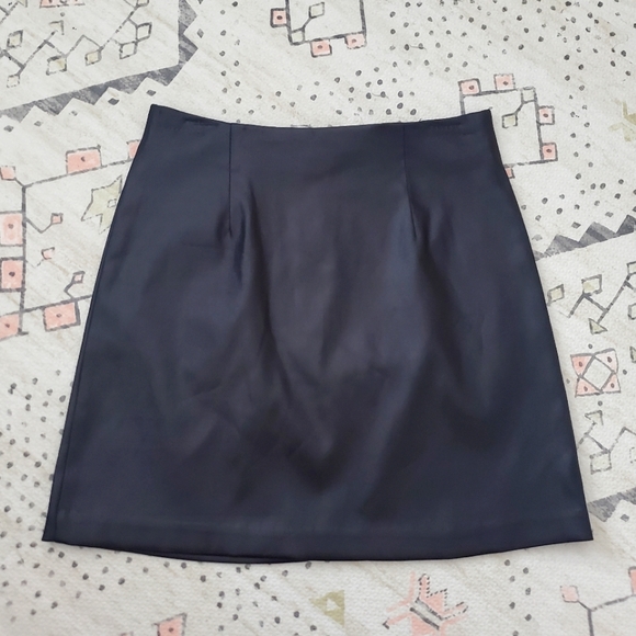 By Choice Black Faux Leather Y2K mini skirt - Sz 3 - Picture 1 of 5